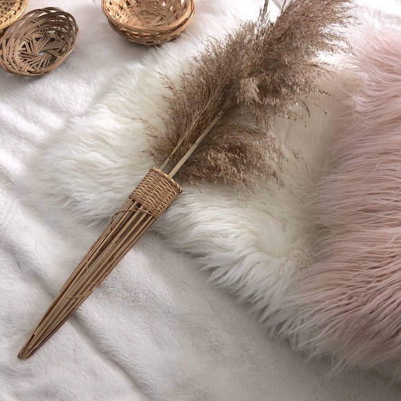 Vintage Other - BoHo woven wicker hanging vase